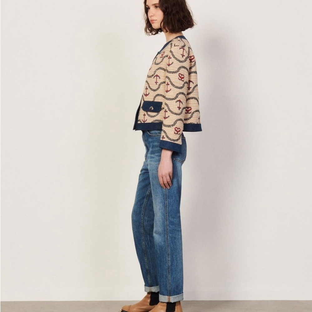 SANDRO
Rosetta Denim-trimmed Jacquard Jacket - Picture 5 of 13